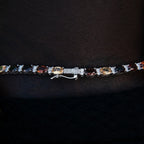 Multicolor Mixed Oval Cut Tennis Tonal Brown Stones Chain- 5mm