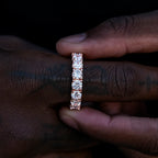 Men's Moissanite Eternity Diamond Band Ring in Rose Gold Vermeil - 5mm