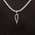 Men's Moissanite Diamond Micro Lightning Bolt Pendant in Yellow Gold Vermeil
