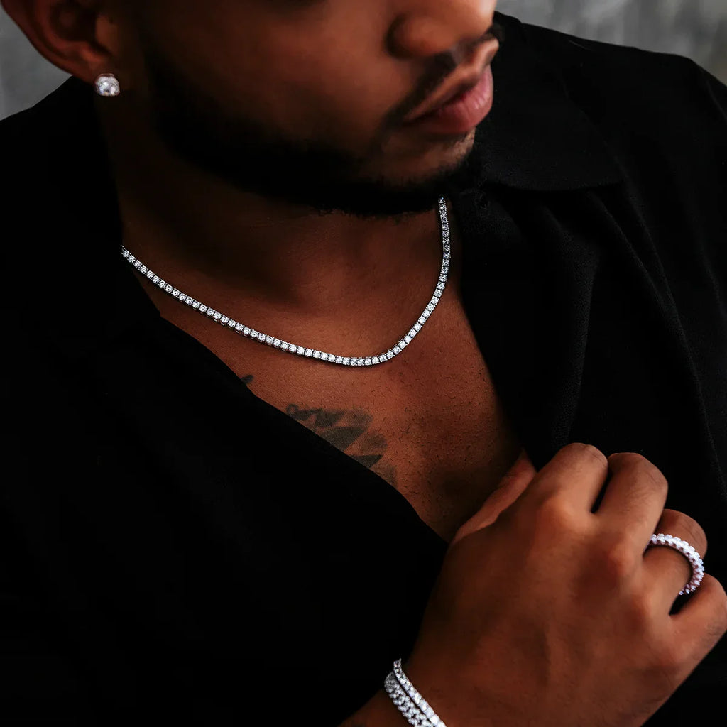 Diamond Tennis Chain in White Gold- 3mm