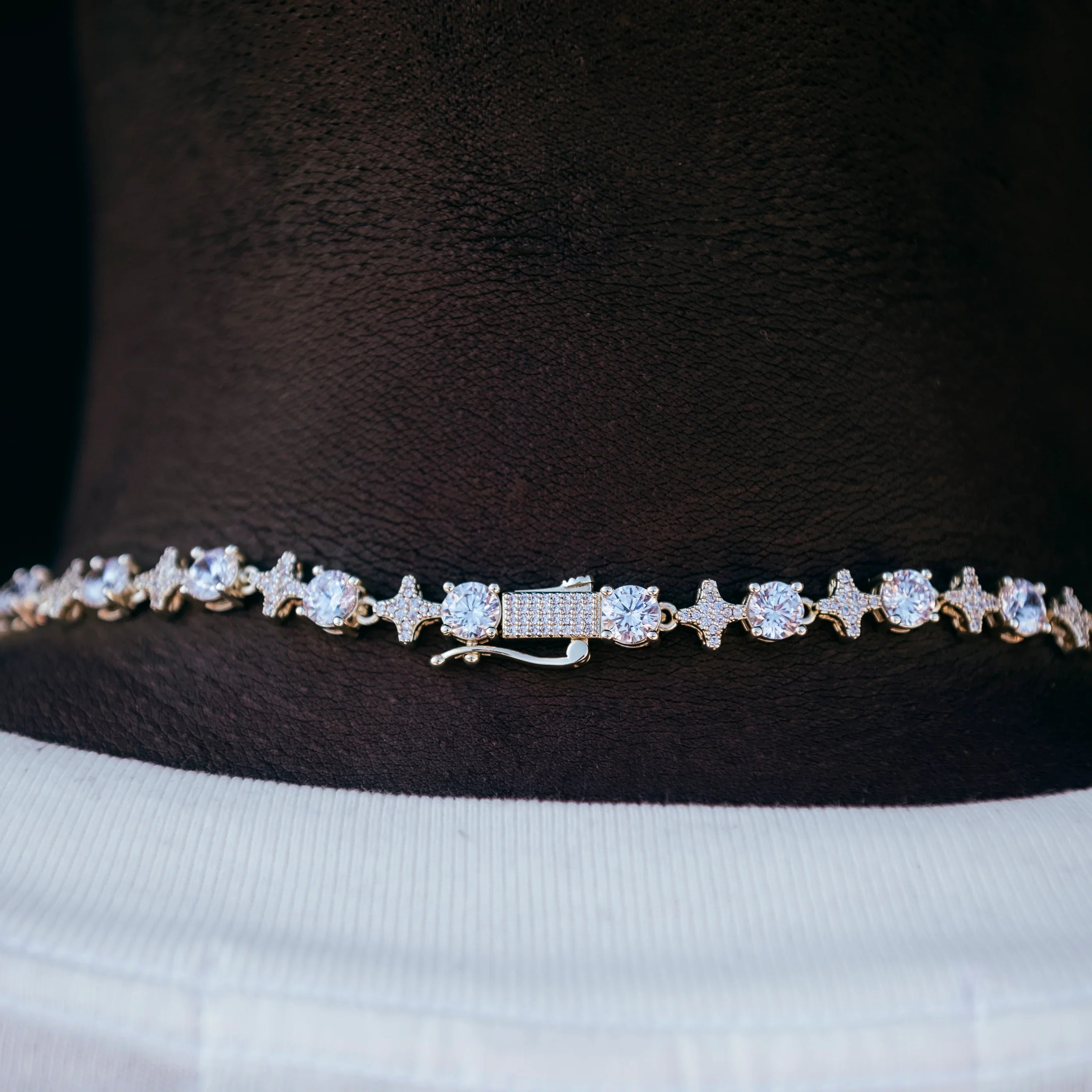 Round Stone Star Tennis Chain + Bracelet Bundle in Yellow Gold