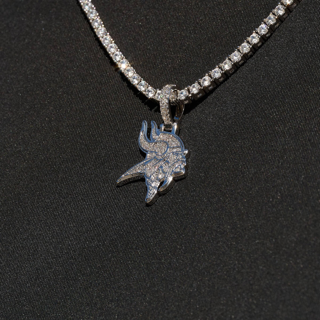 Minnesota Vikings Official NFL Micro Logo Pendant in White Gold