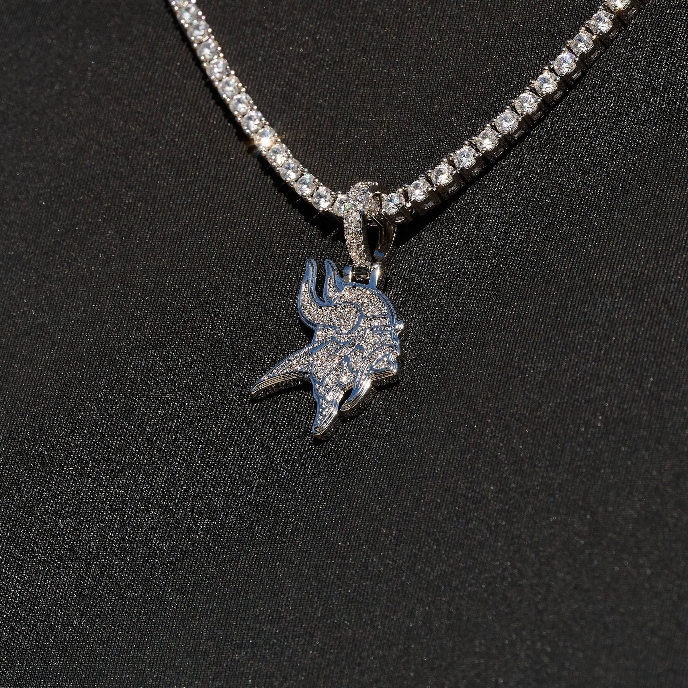 Minnesota Vikings Official NFL Micro Logo Pendant in White Gold