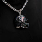 2025 Houston Texans Team Helmet Pendant - White Gold