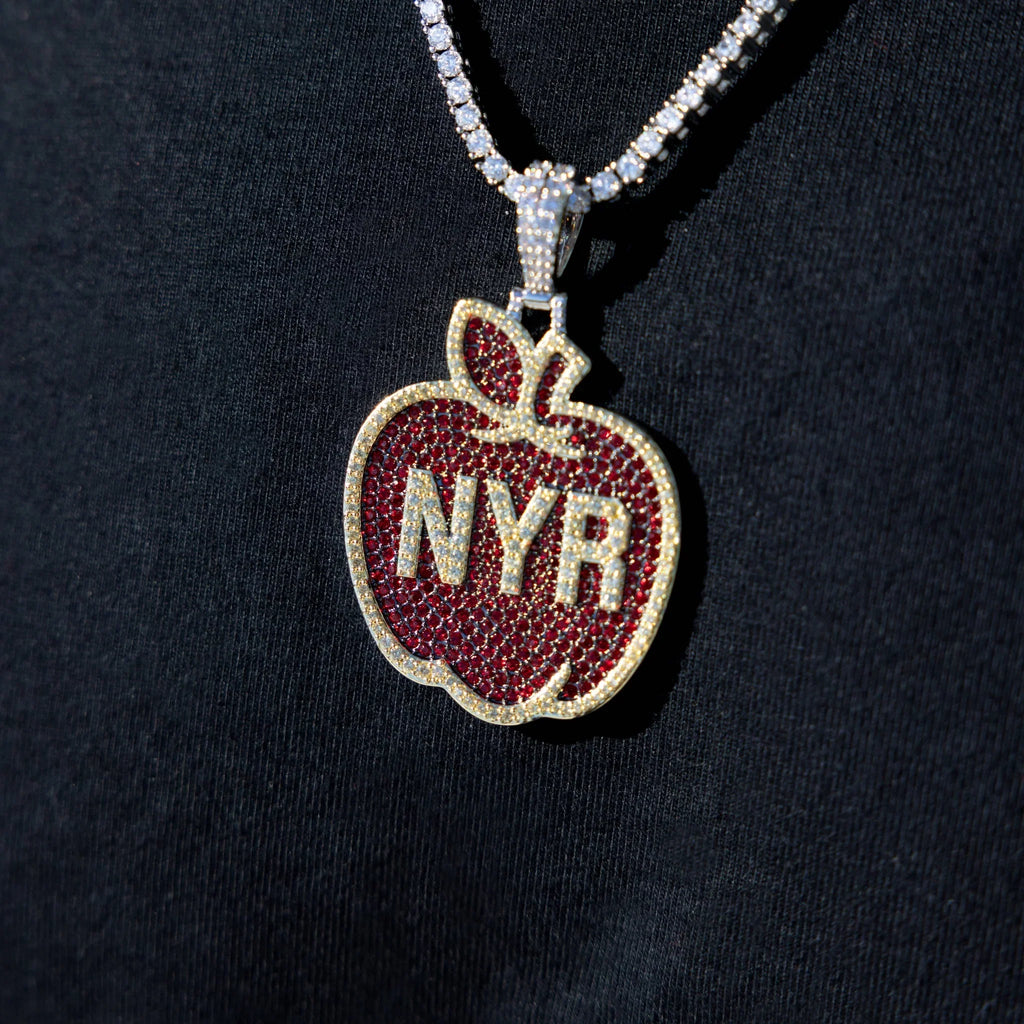 New York Rangers Official NHL Winter Classic Apple Logo Pendant in White Gold