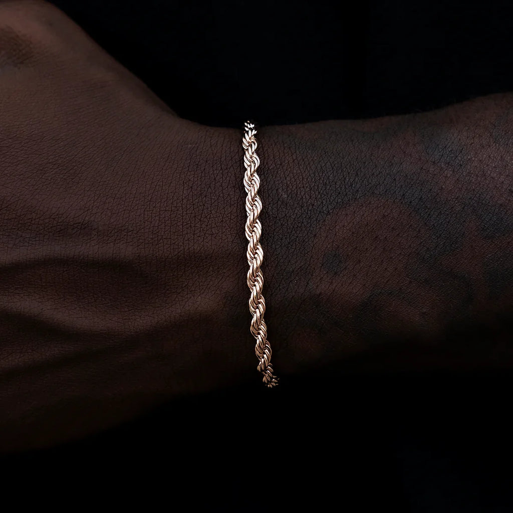 Rope Bracelet in Rose Gold- 4mm
