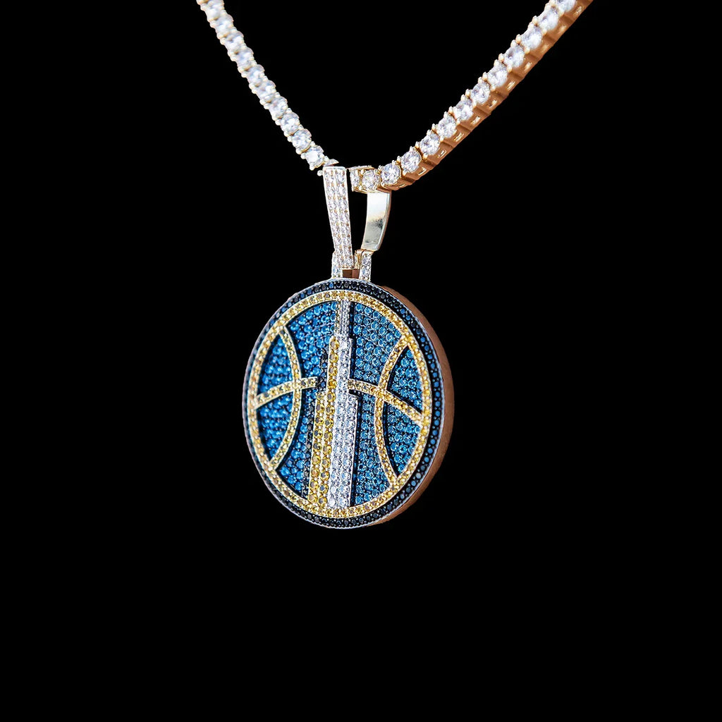 Chicago Sky Official WNBA Logo Pendant in Yellow Gold