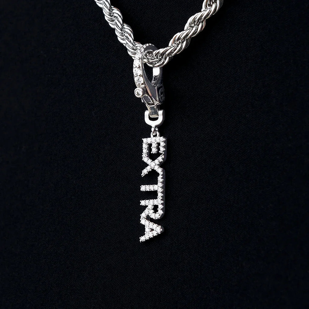 "Extra" Clip On Pendant in White Gold