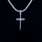 Iced Large Nail Cross Pendant