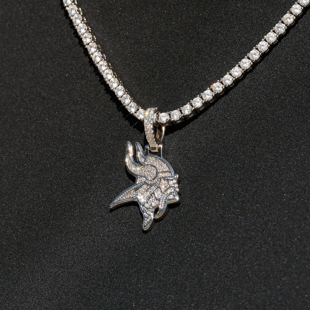Minnesota Vikings Official NFL Micro Logo Pendant in White Gold