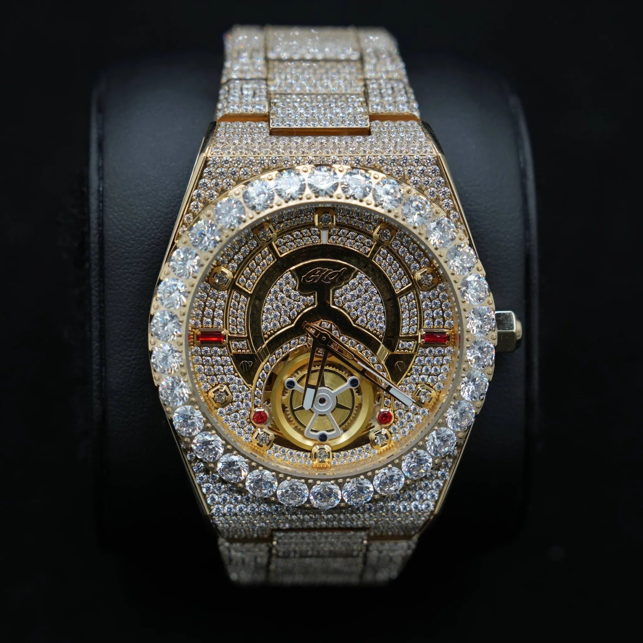 42MM Fully Iced Ruby Accent Alpha Era® in Gold