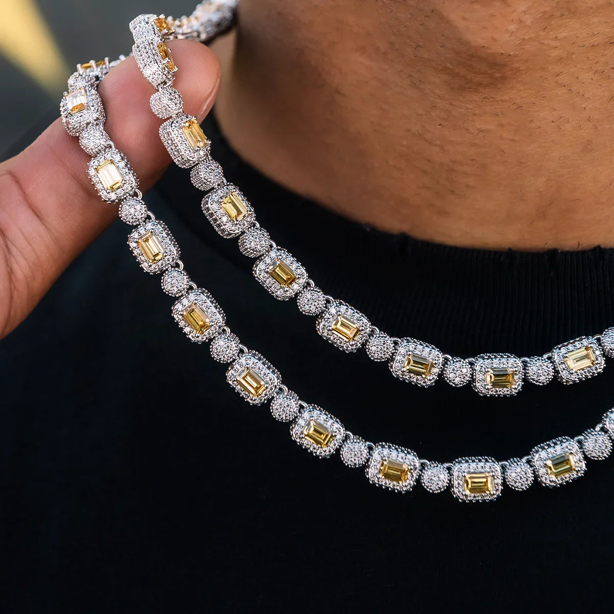 Canary Baguette Pave Tennis Chain