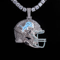 2025 Detroit Lions Team Helmet Pendant - White Gold