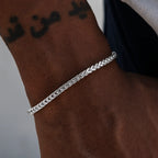 Franco Chain + Bracelet Bundle in White Gold- 3mm