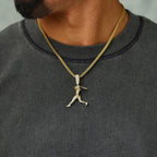 Atlanta Braves Acuna Official MLBPA Polished Batting Pendant in Yellow Gold