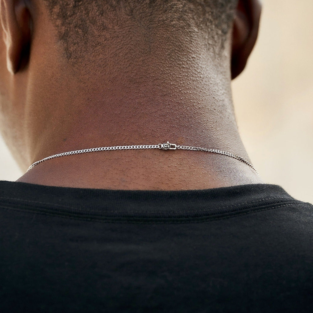 Micro Cuban Chain in White Gold - 2mm