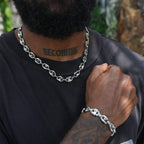 Puffed Mariner Chain in White Gold - 12mm