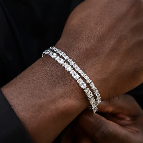 3mm + 5mm Diamond Mixed Oval Cut Tennis Bracelet Bundle