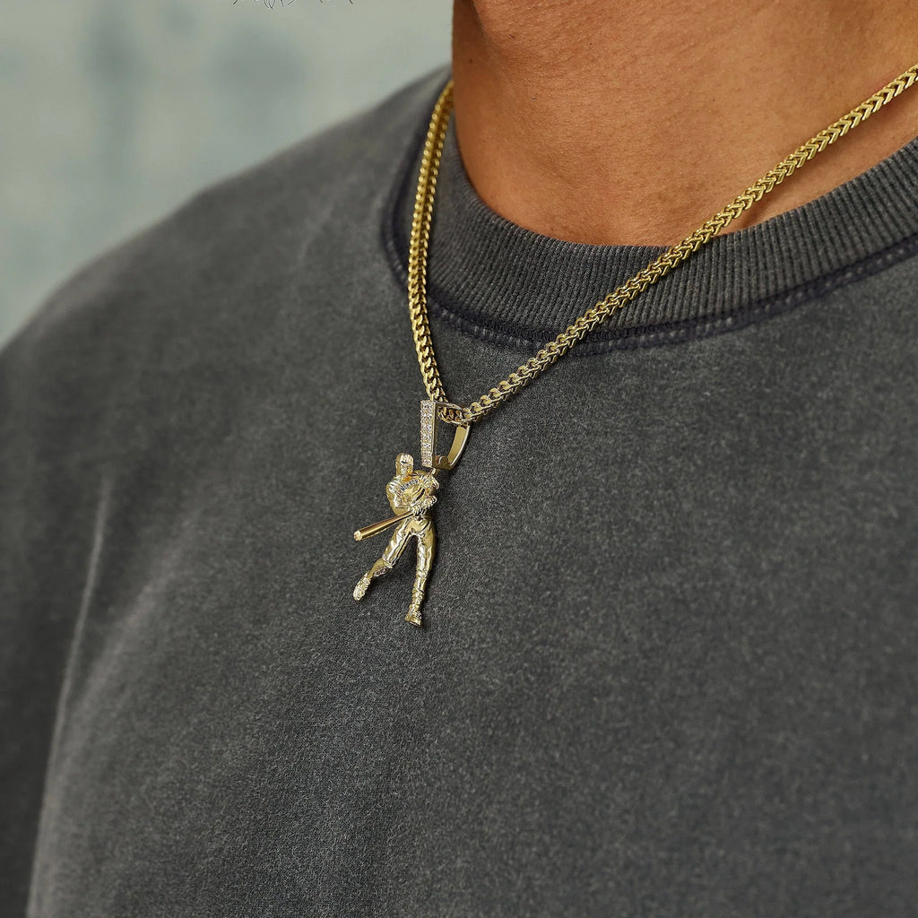 New York Yankees Judge Official MLBPA Polished Batting Pendant in Yellow Gold