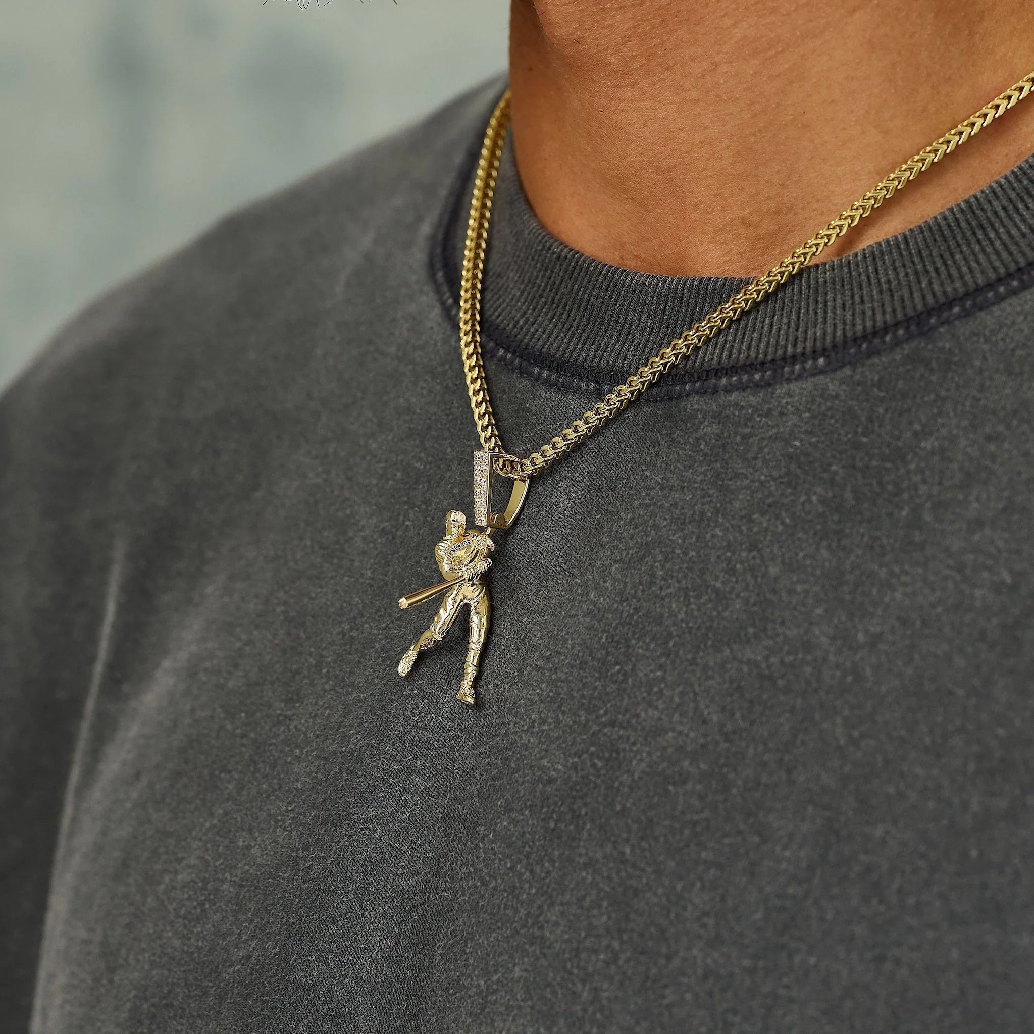 New York Yankees Judge Official MLBPA Polished Batting Pendant in Yellow Gold