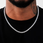 Diamond Tennis Chain in White Gold- 5mm