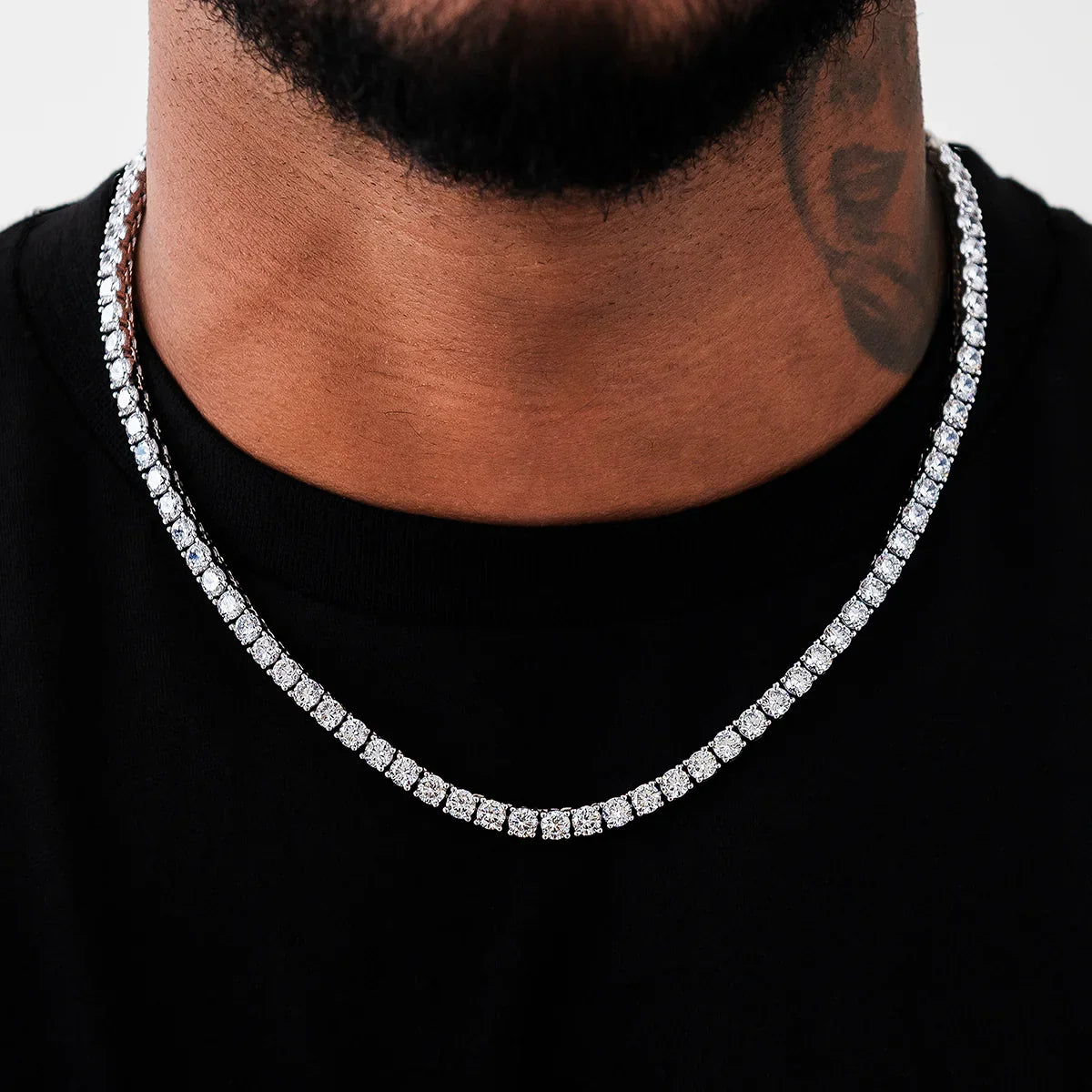 Diamond Tennis Chain in White Gold- 5mm