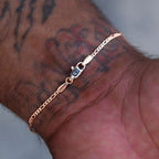Figaro Chain + Bracelet Bundle in Rose Gold- 2mm