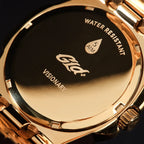 39MM Visionary Iced Emerald Stone Band Watch - Yellow Gold