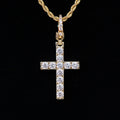 Diamond Cross Clip On Pendant in Yellow Gold