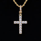Diamond Cross Clip On Pendant in Yellow Gold
