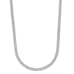 Micro Diamond Prong Moissanite Cuban Chain in Sterling Silver - 6MM