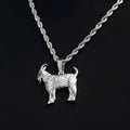 Simple Goat Pendant in White Gold
