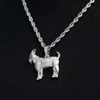Simple Goat Pendant in White Gold