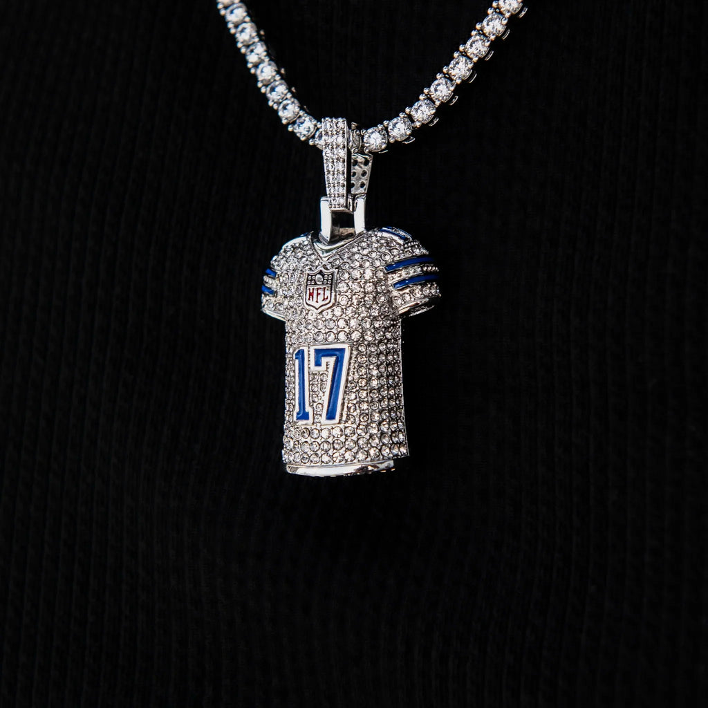 Dallas Cowboys Brandon Aubrey Jersey Pendant in White Gold