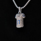 Dallas Cowboys Brandon Aubrey Jersey Pendant in White Gold