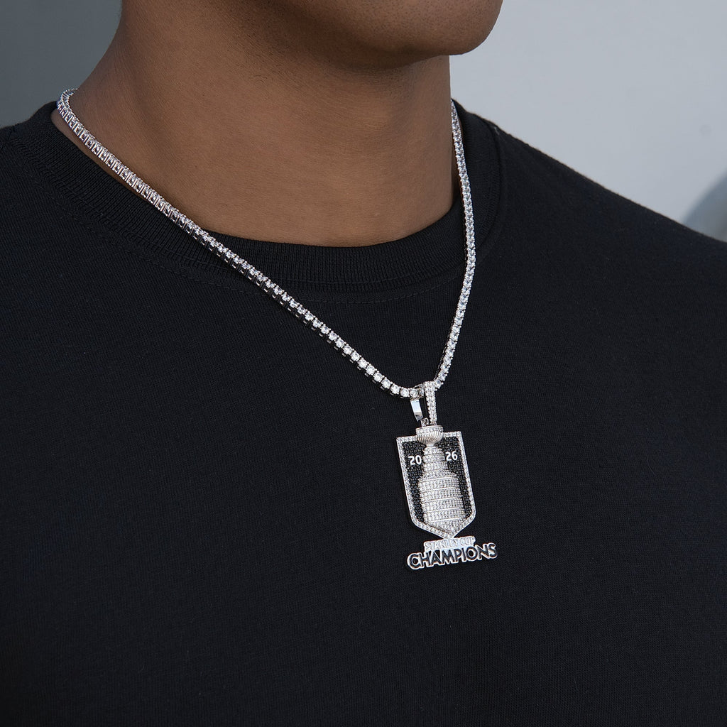 Iced 2026 Stanley Cup Official NHL Champion Pendant in White Gold