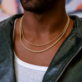 2mm + 4mm Rope Chain Bundle in Yellow Gold