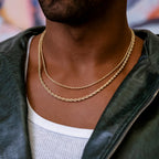 2mm + 4mm Rope Chain Bundle in Yellow Gold