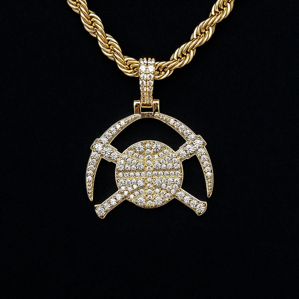 Denver Nuggets Official NBA Micro Logo Pendant in Yellow Gold