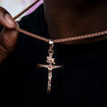 Large Crucifix Cross Pendant in Rose Gold