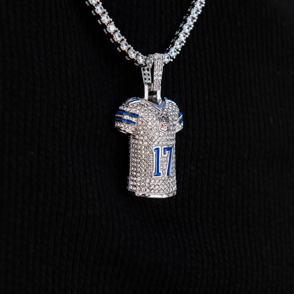Dallas Cowboys Brandon Aubrey Jersey Pendant in White Gold