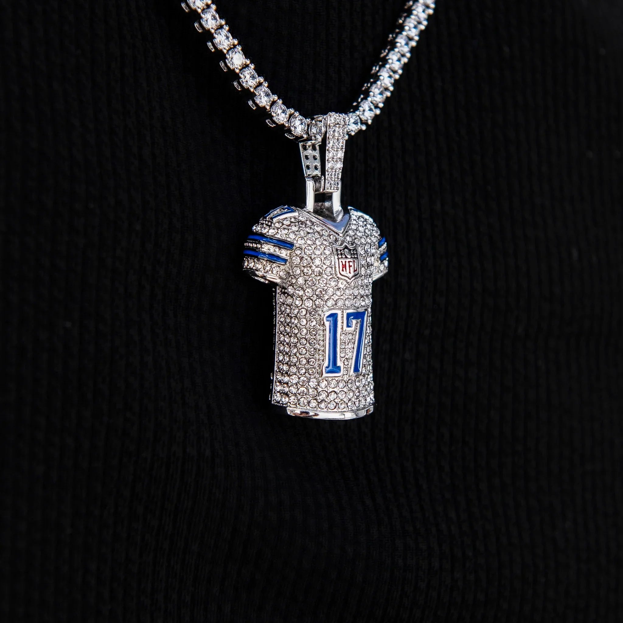 Dallas Cowboys Brandon Aubrey Jersey Pendant in White Gold