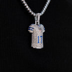 Dallas Cowboys Brandon Aubrey Jersey Pendant in White Gold