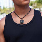 Black Diamond Lion Pendant in Black