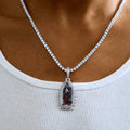 Iced Virgin Mary Pendant in White Gold
