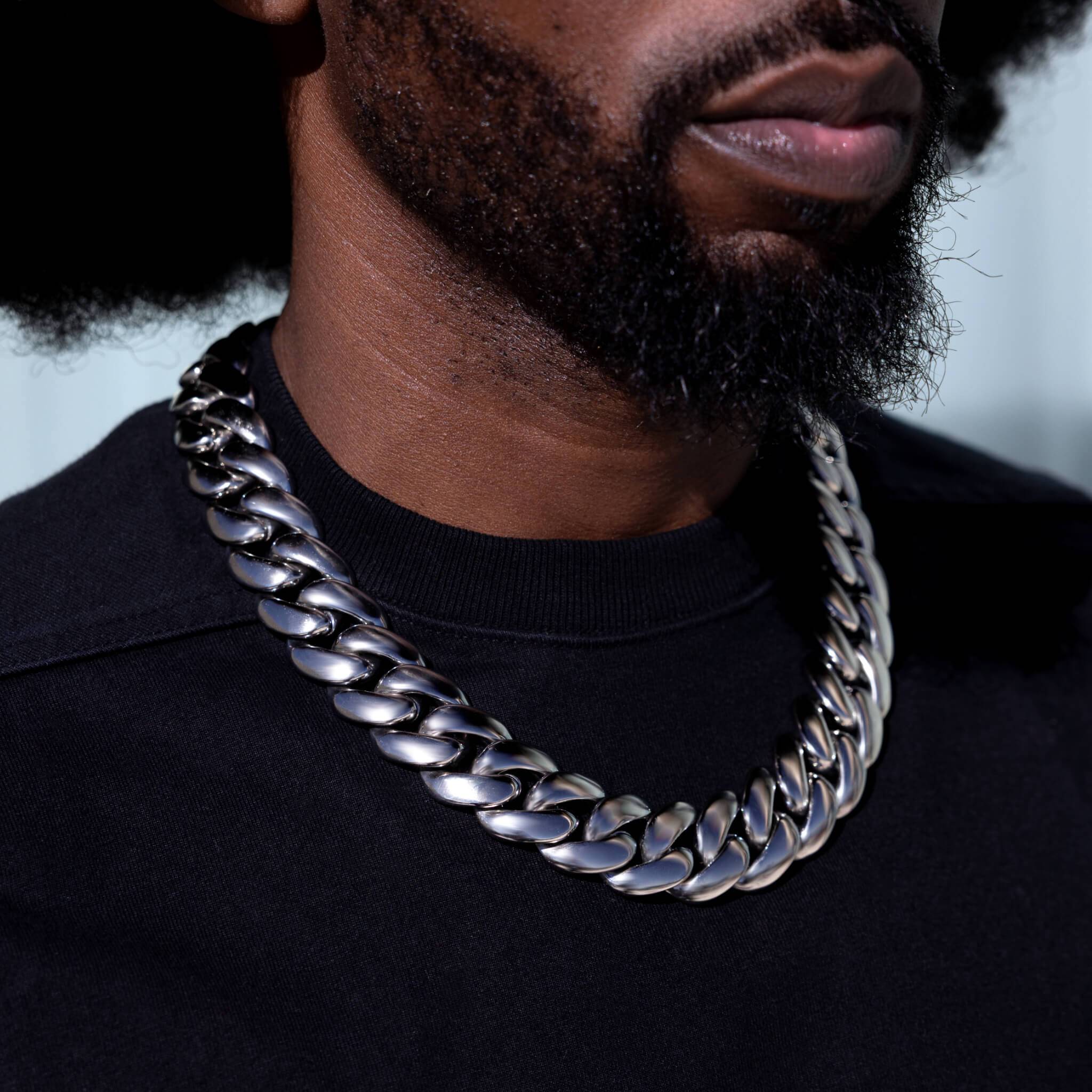 Miami Cuban Chain in White Gold - 25mm