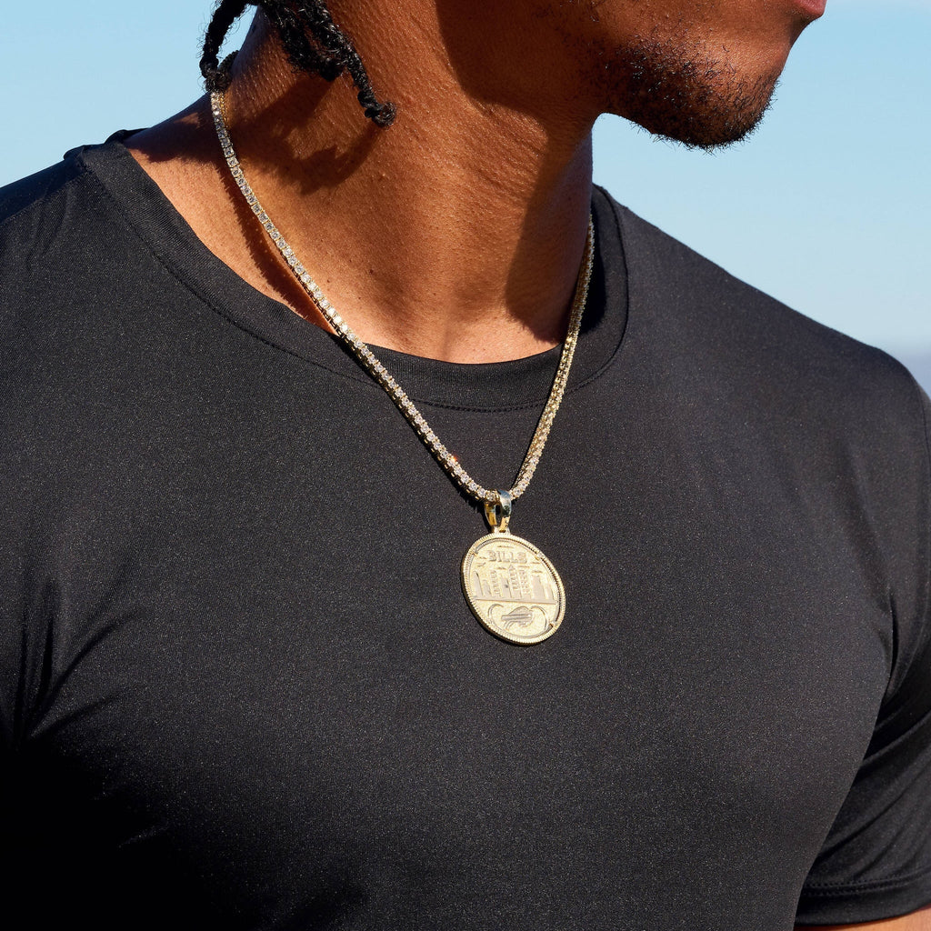 Buffalo Bills Official NFL Coin Pendant in Yellow Gold