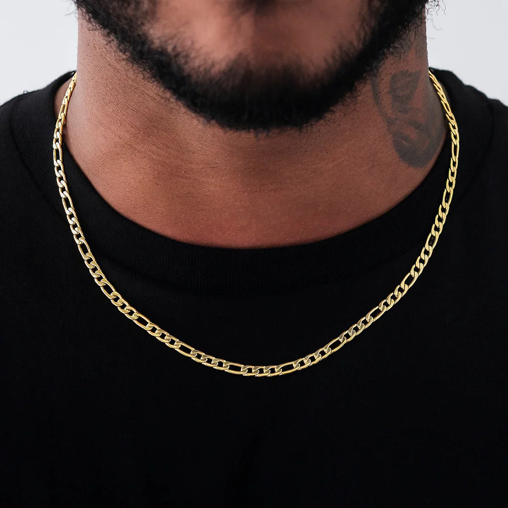 Figaro Chain in Yellow Gold - 4mm