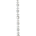 Men's Moissanite Round Stone Star Tennis Chain in White Gold Vermeil - 6mm