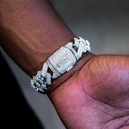 42MM Fully Iced Alpha Era® w/Diamond Prong Link Band